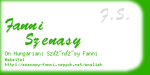 fanni szenasy business card